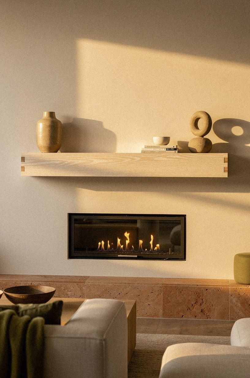 I Tried Floating Mantel Ideas, My Modern Fireplace Finally Feels Clean