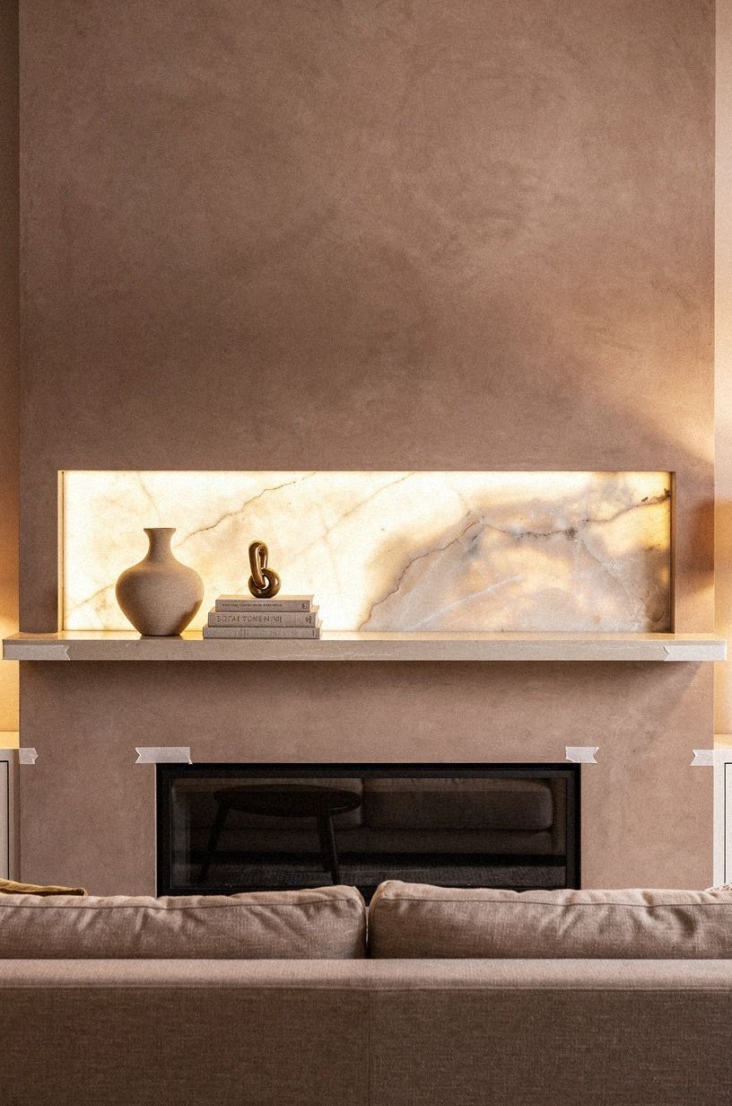 Mark the sofa sightline with painter's tape
