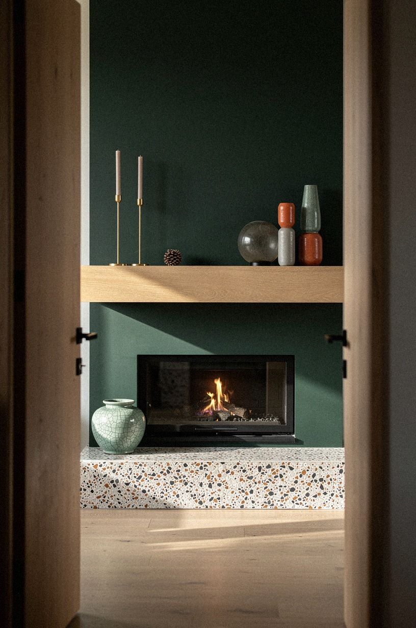 Use a shallow shelf for brass candlesticks