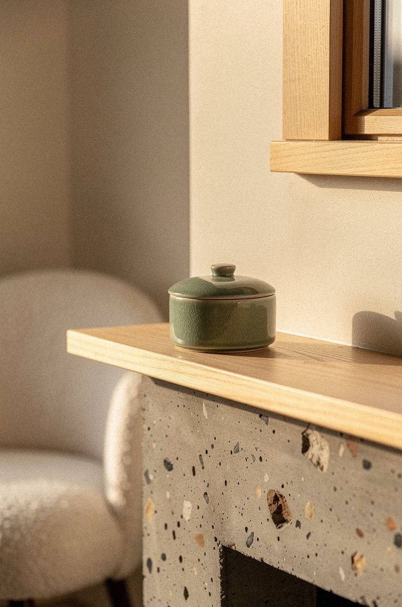 I placed a small lidded box off center