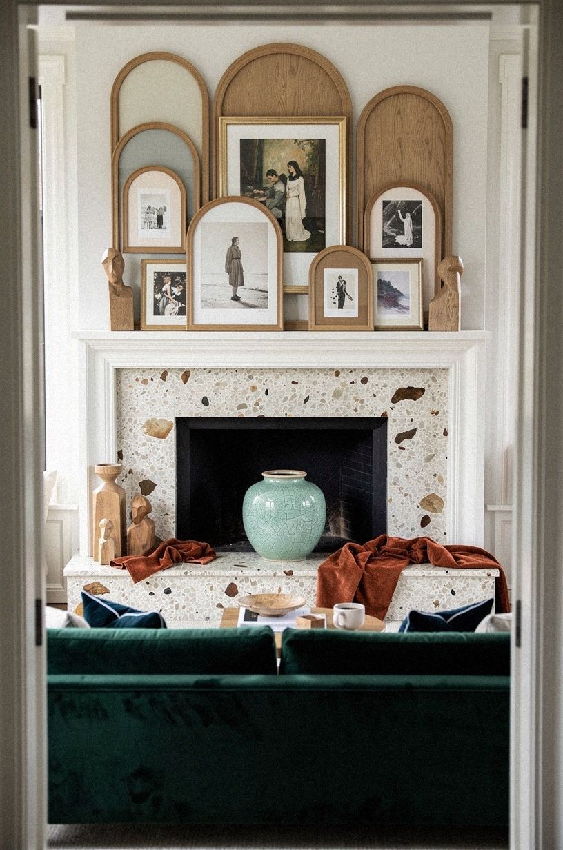 Layer arched frames in uneven heights