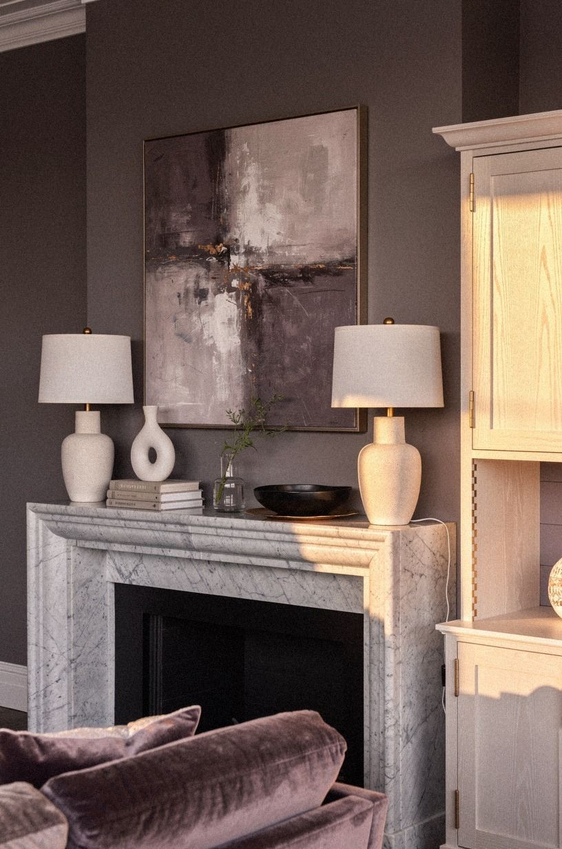 Create symmetry with twin ceramic lamps
