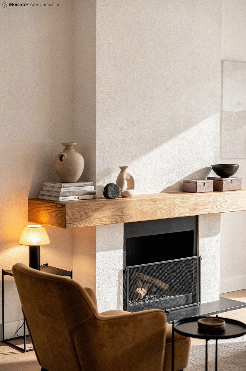 Run a wide ledge across the chimney wall