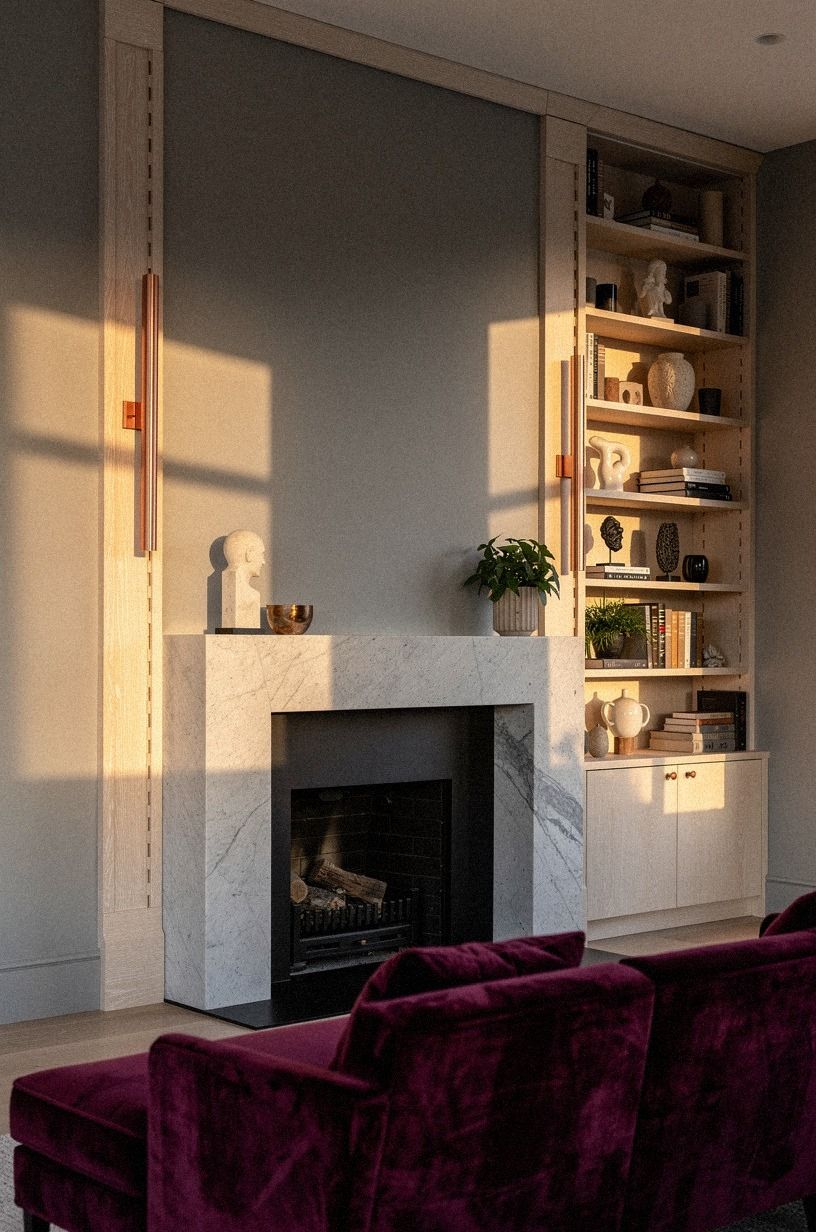 Mount sconces tight to the mantel sides