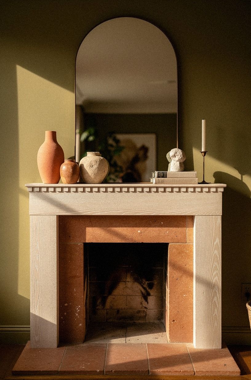 How to Layer Round and Arched Mantel Mirrors for Designer Depth