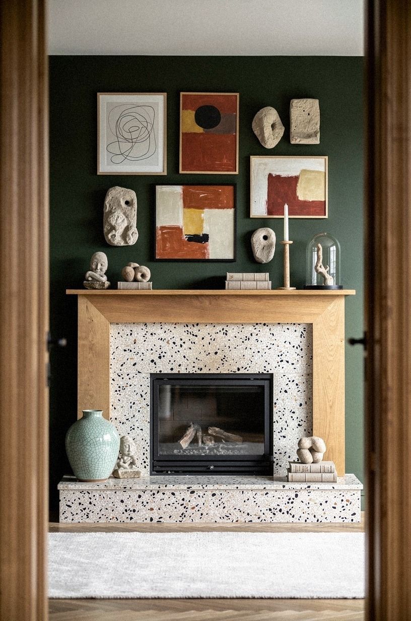 Balance one side with a stoneware vase