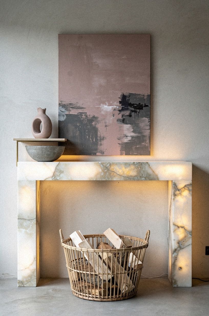 Ground the hearth with a woven log basket