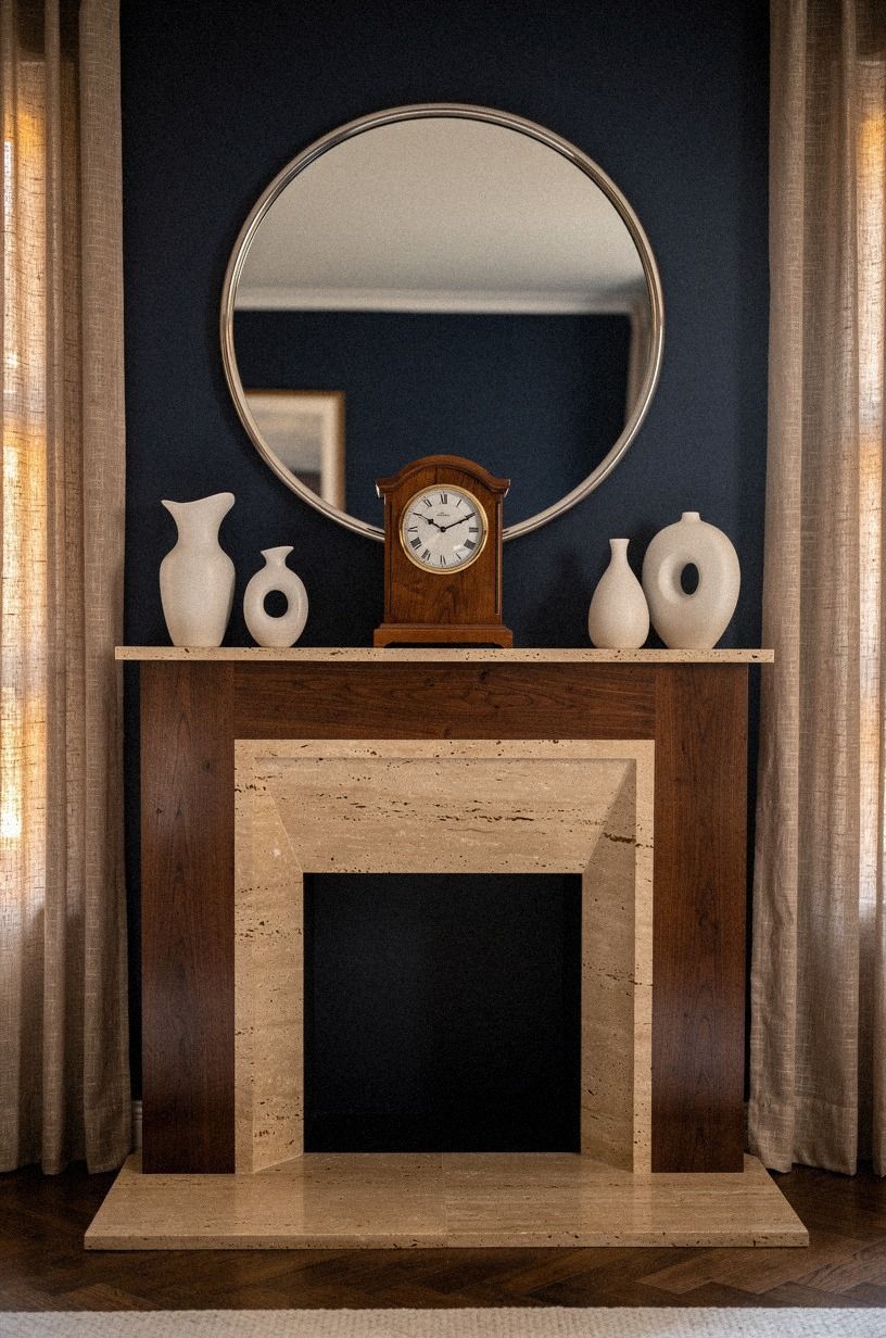 Hang a round mirror above the clock