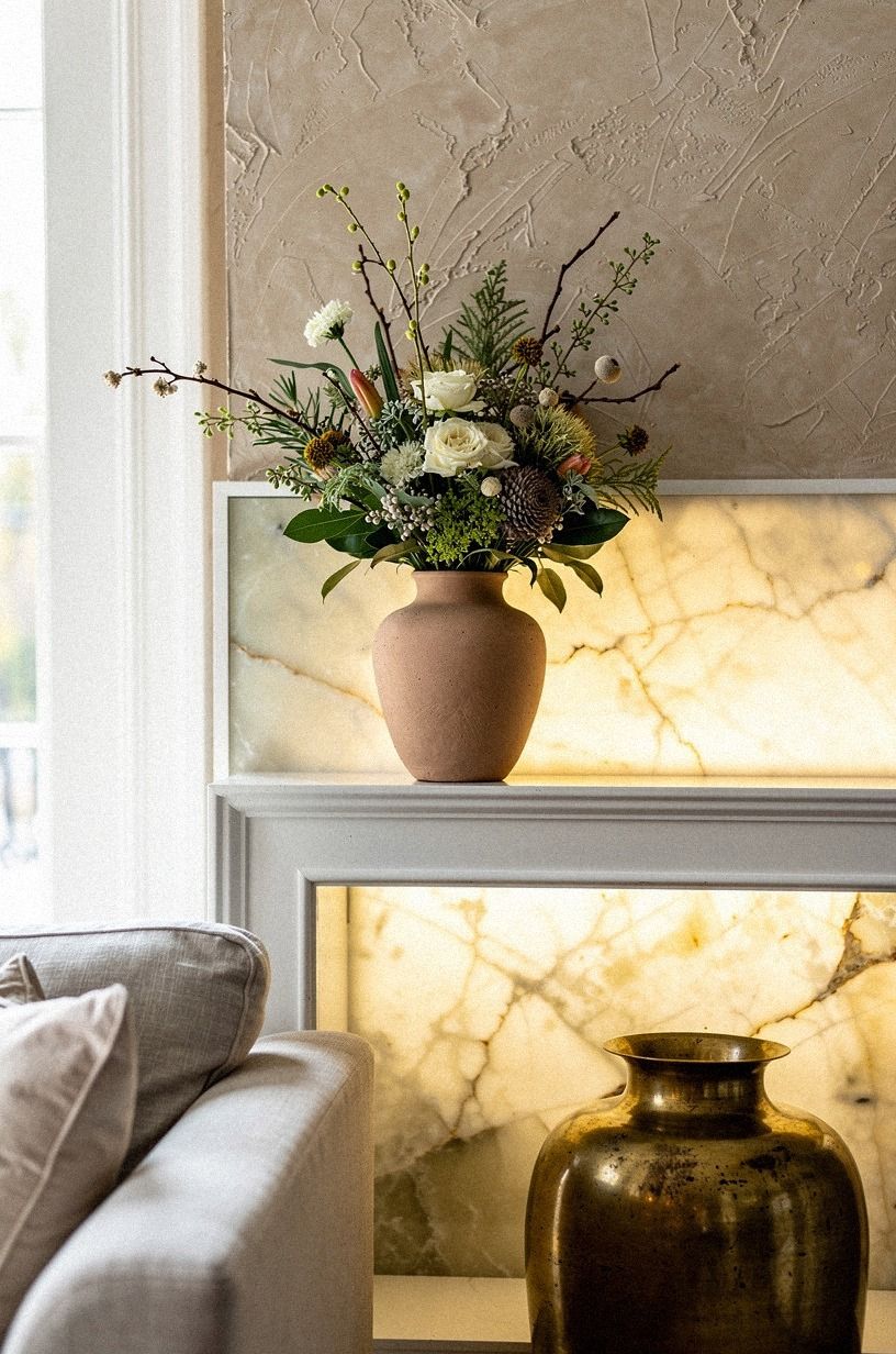 Picked one vase to set the floral mood