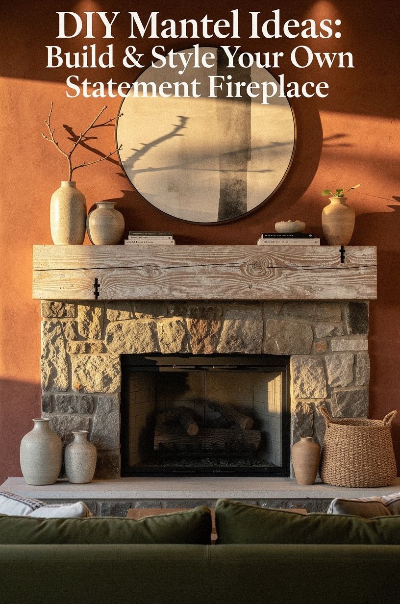 Build a reclaimed wood beam mantel