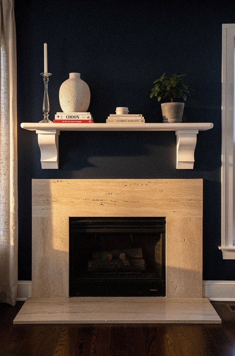 Attach chunky corbels under the shelf