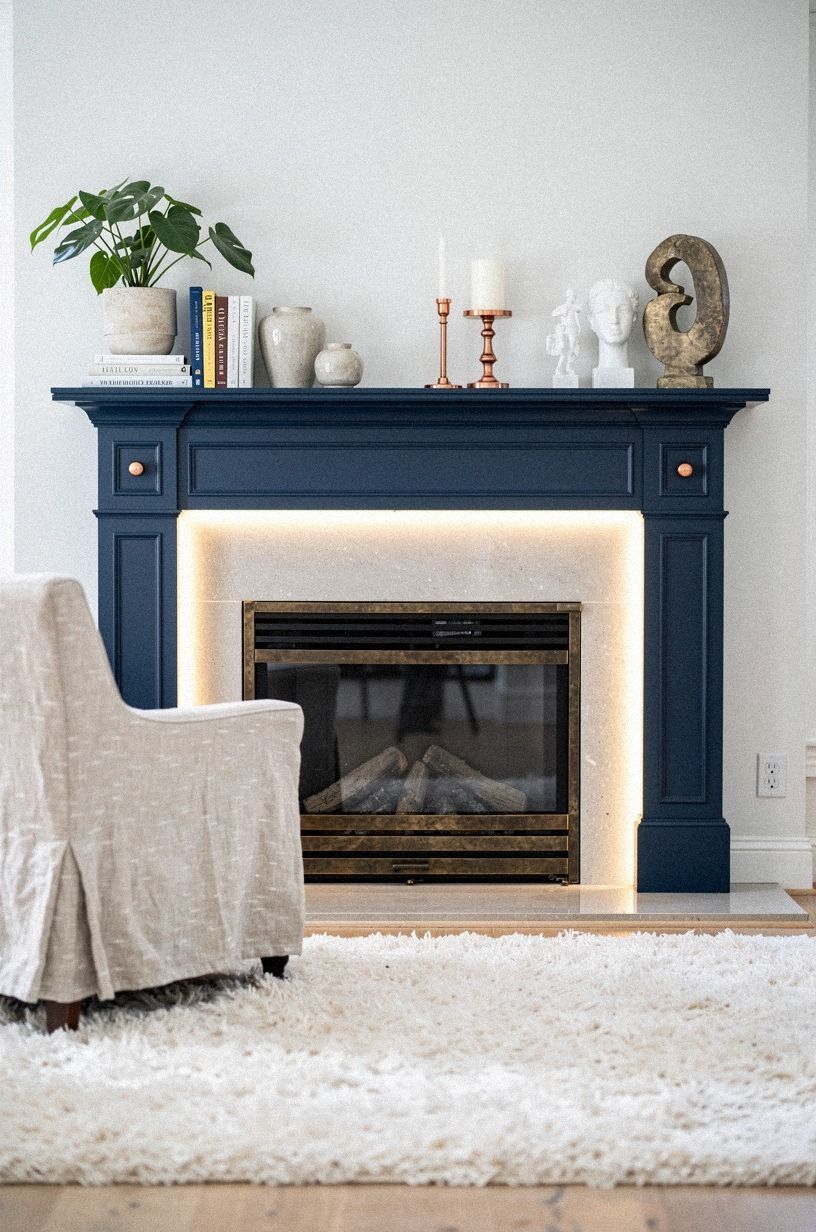 Add rope lighting under the mantel lip