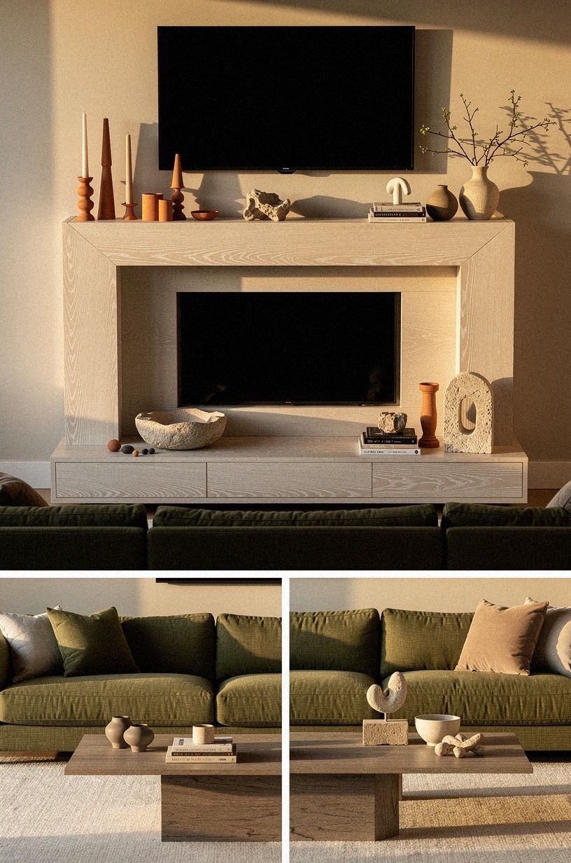 Easy Mantel Decorating Ideas With a TV Above It Without Clutter