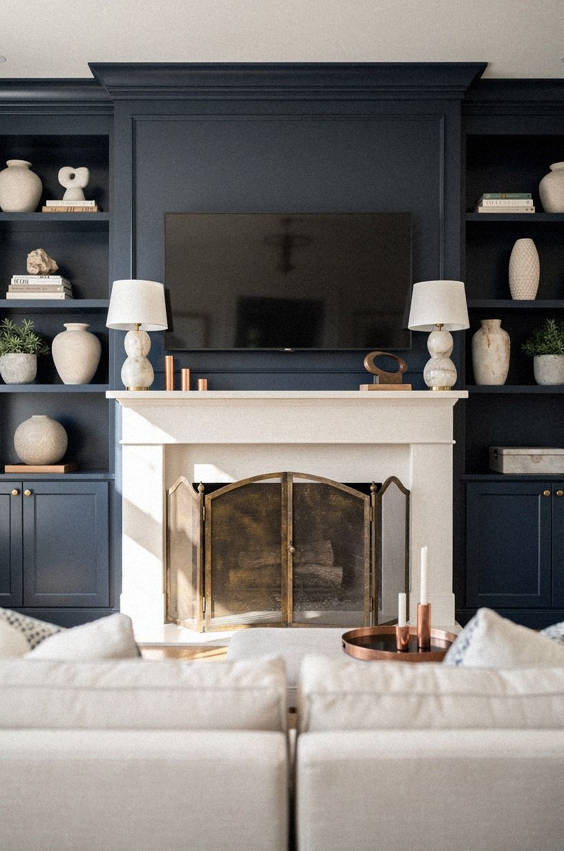 Bookend the shelf with alabaster lamps