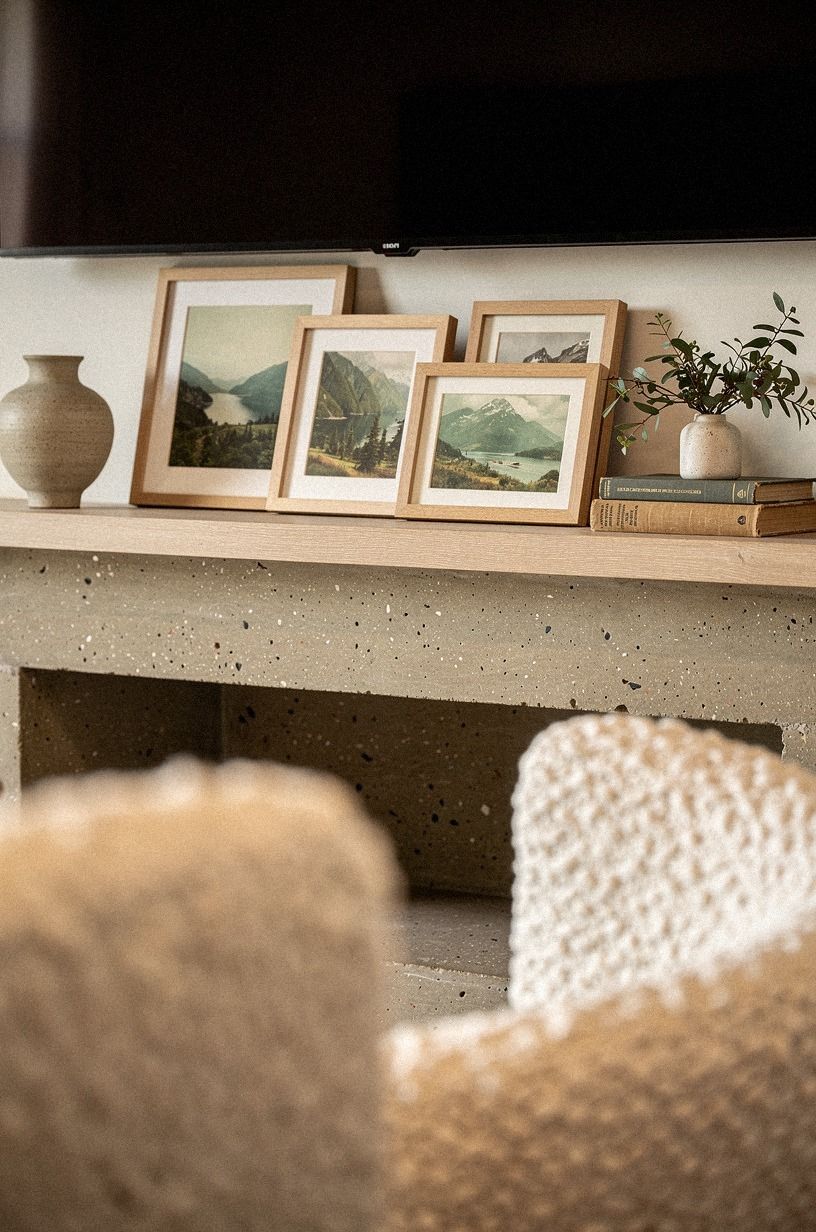 Layer small landscapes below the screen