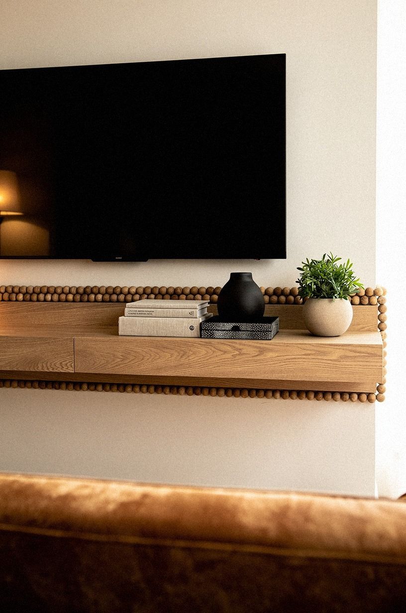 Run bead garland below the mantel lip