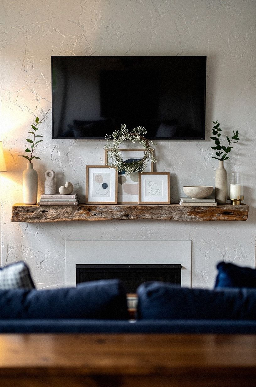 Float a small wreath over stacked frames