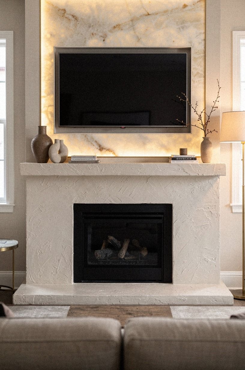 Choose a slim frame that matches the firebox