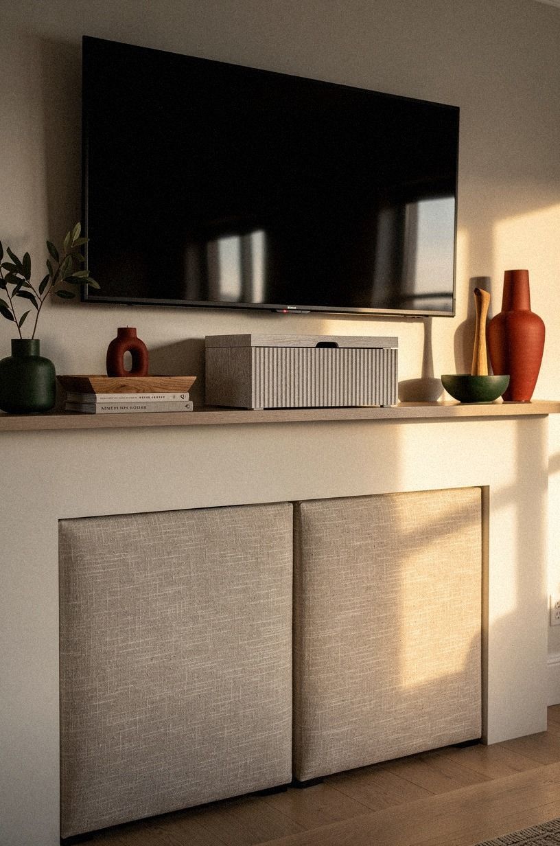 Hide remotes inside a ribbed wood box