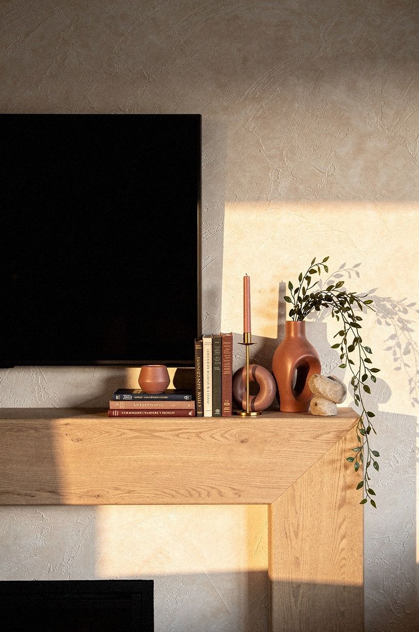 Trail faux smilax from the mantel corner