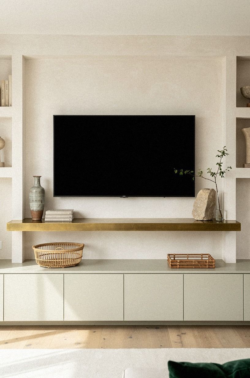 Build shallow niches beside the television