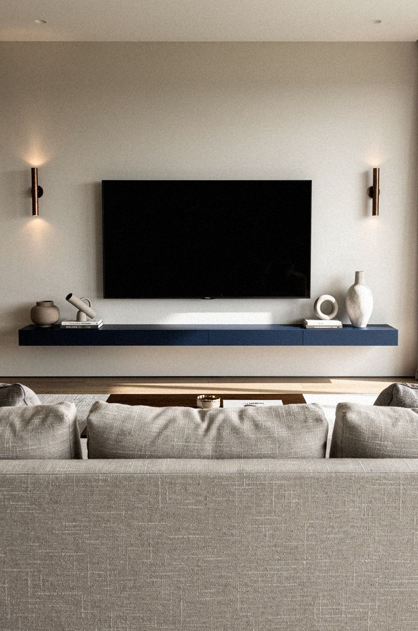 Hang micro sconces beside the black frame