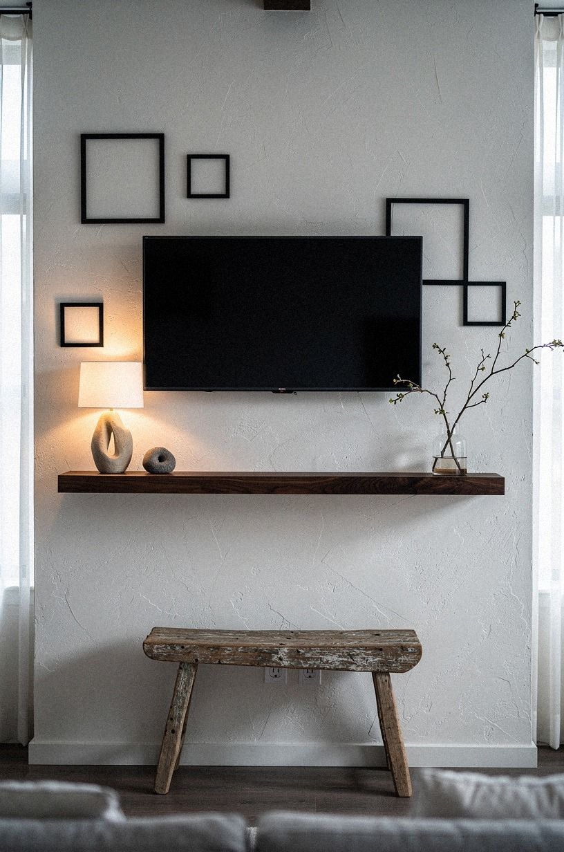 Repeat TV black in tiny accent frames