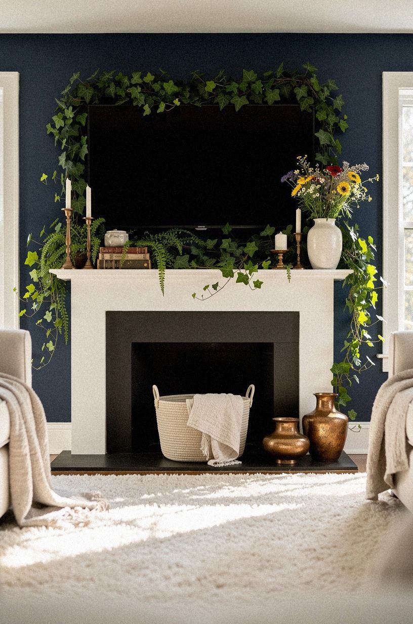 Soften the black screen with trailing ivy