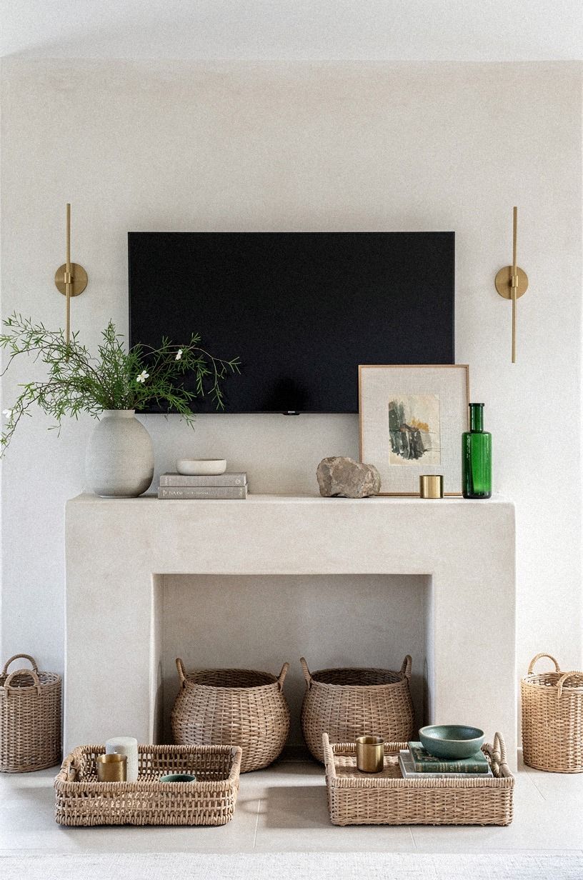 Why hang sconces just outside the screen?