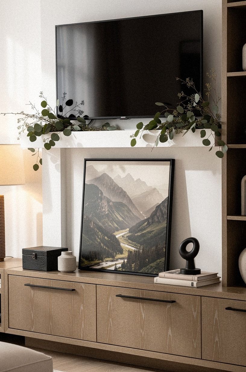 Lean a landscape print against the surround