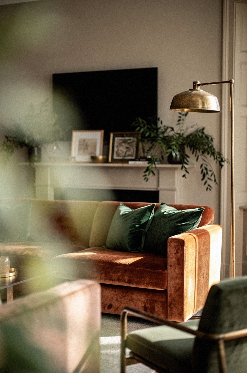 Repeat Studio McGee greens in the pillows nearby