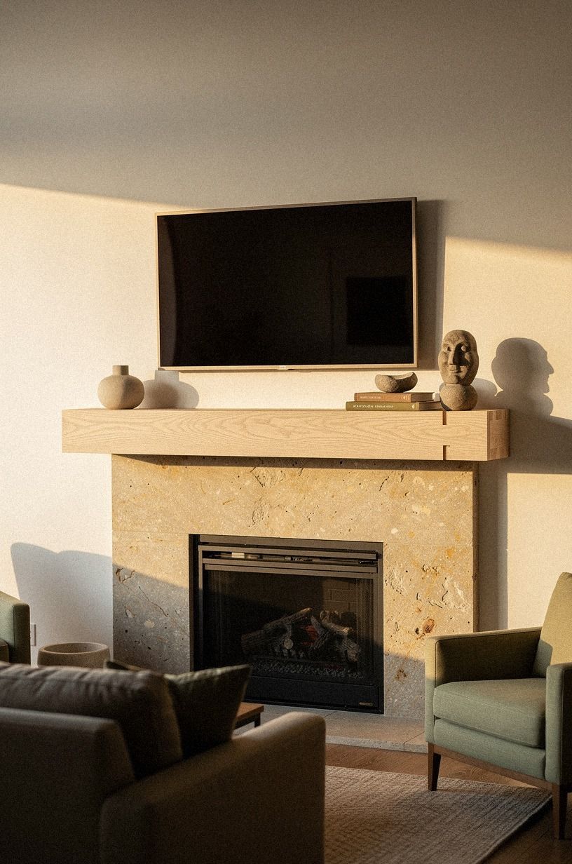 Clear the mantel before placing the Frame TV