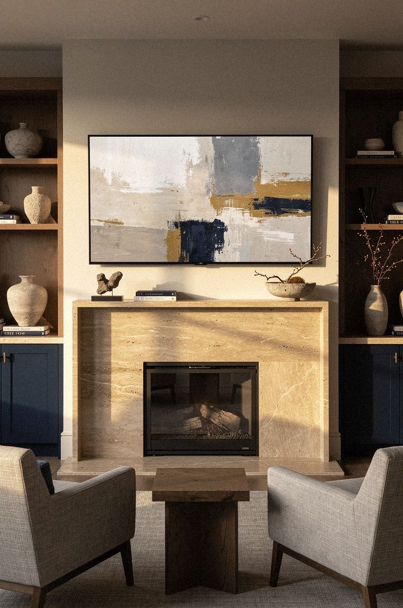 Center the screen above the firebox opening