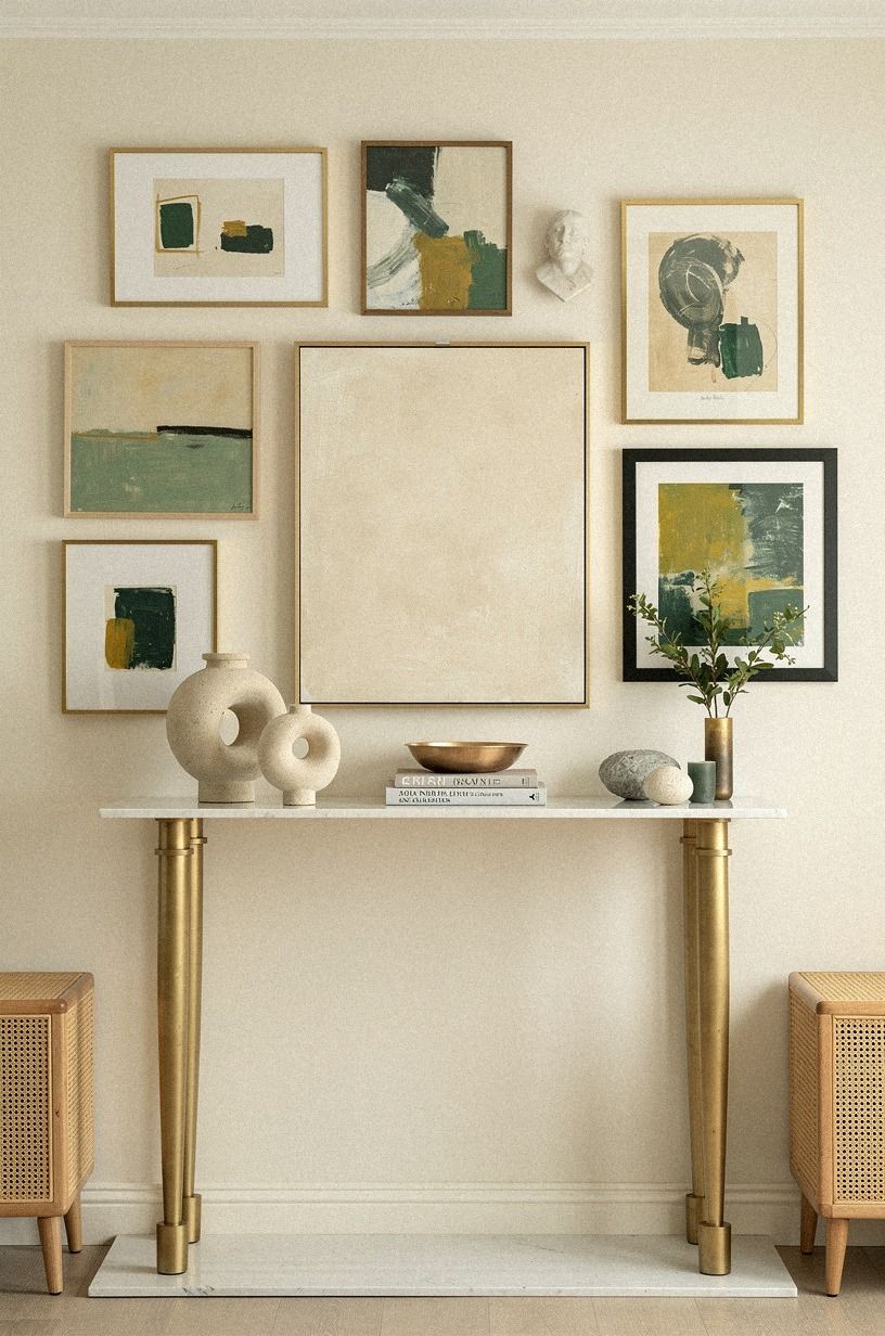 Hang gallery art tight around the TV