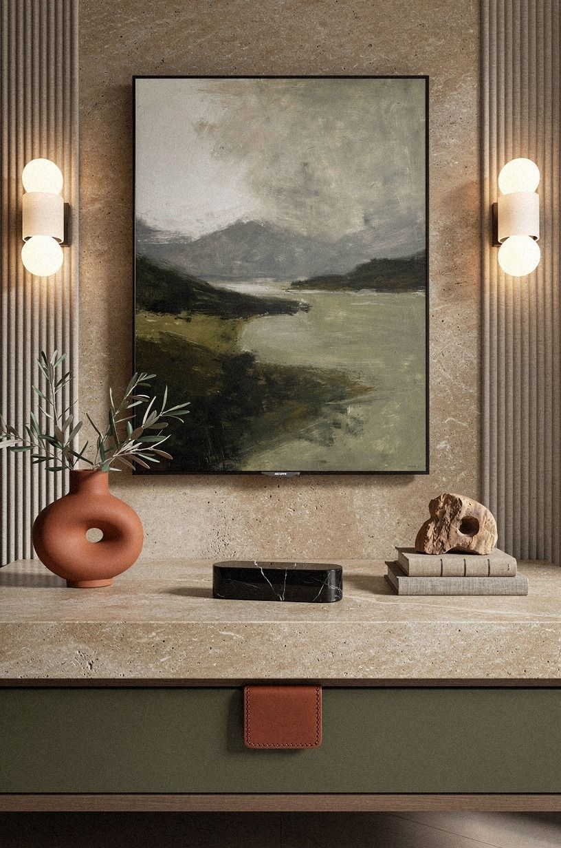 Flank the mantel with pleated sconces