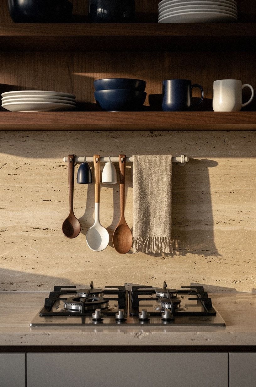 Style one ceramic rail beside the stove
