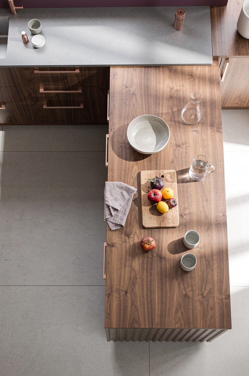 Install a low fluted wood island