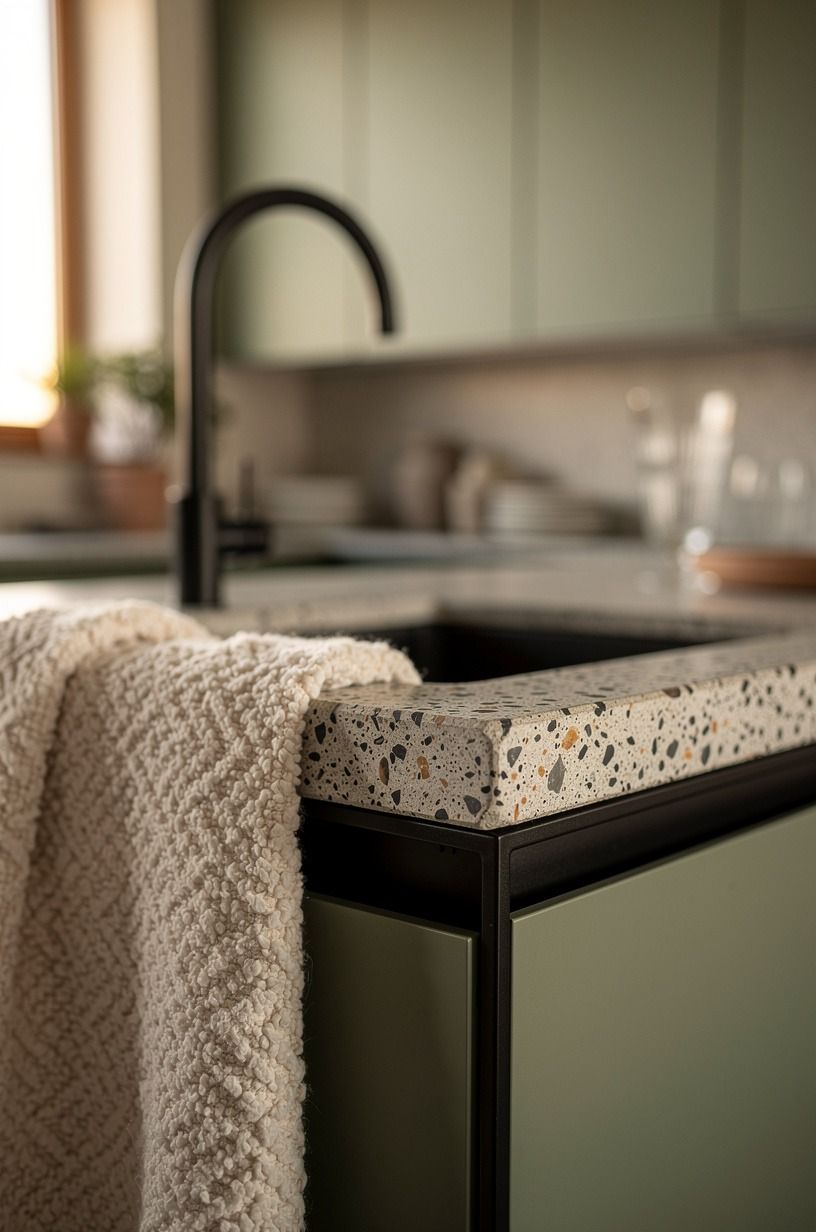 Frame the sink with thin black steel