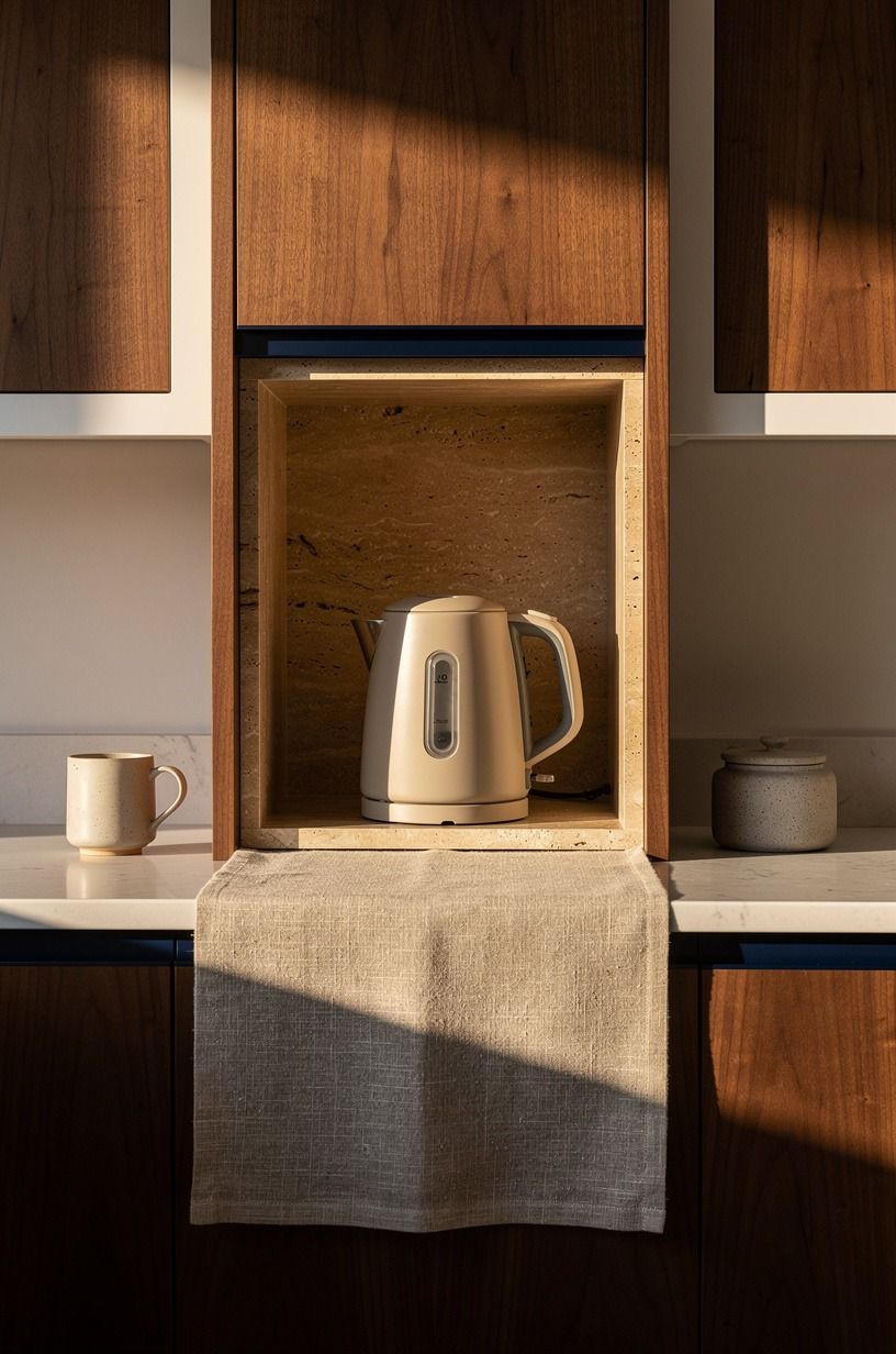 Tuck the kettle inside a low appliance garage