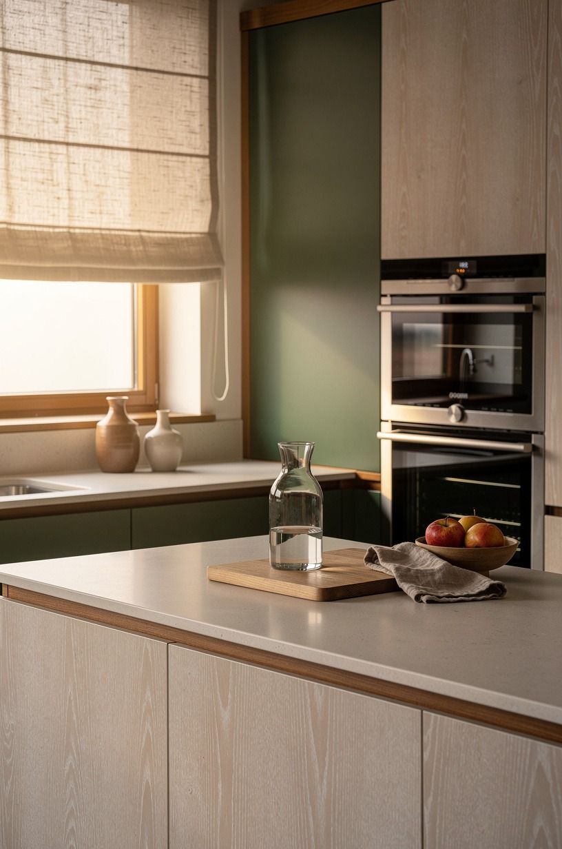 Leave one empty stretch of countertop