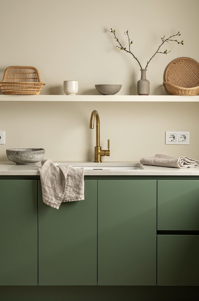 Install a narrow ledge above the backsplash