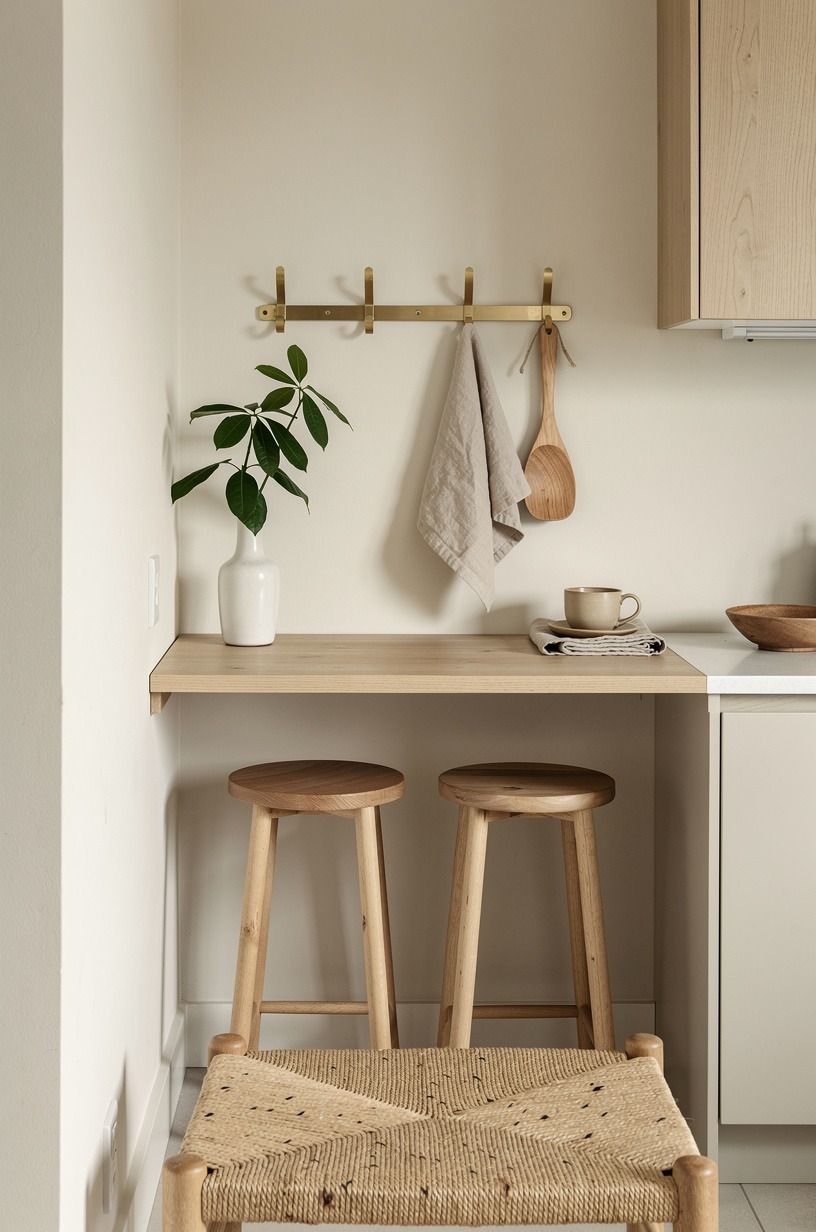 Build a slim breakfast ledge from oak