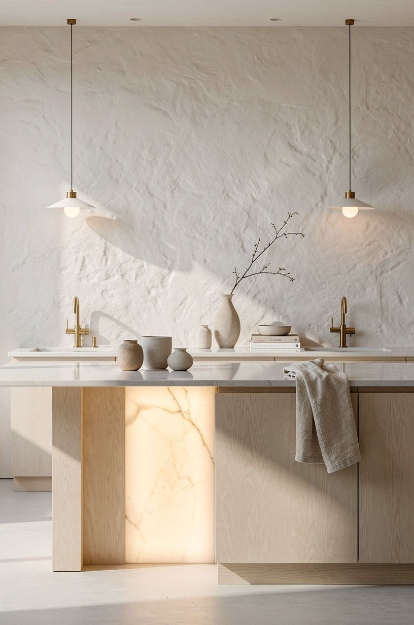 Chose pale oak with quiet waterfall sides