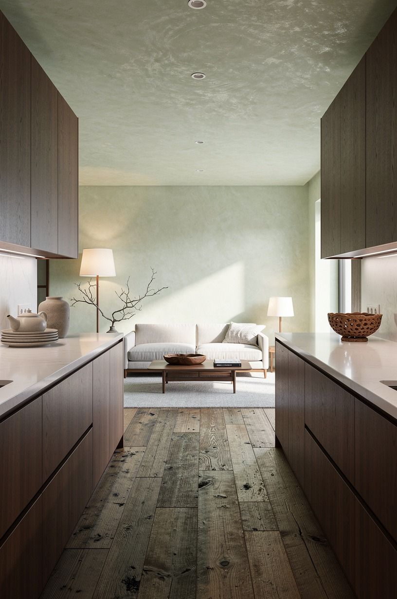 Sherwin-Williams Evergreen Fog SW 9130 across every wall
