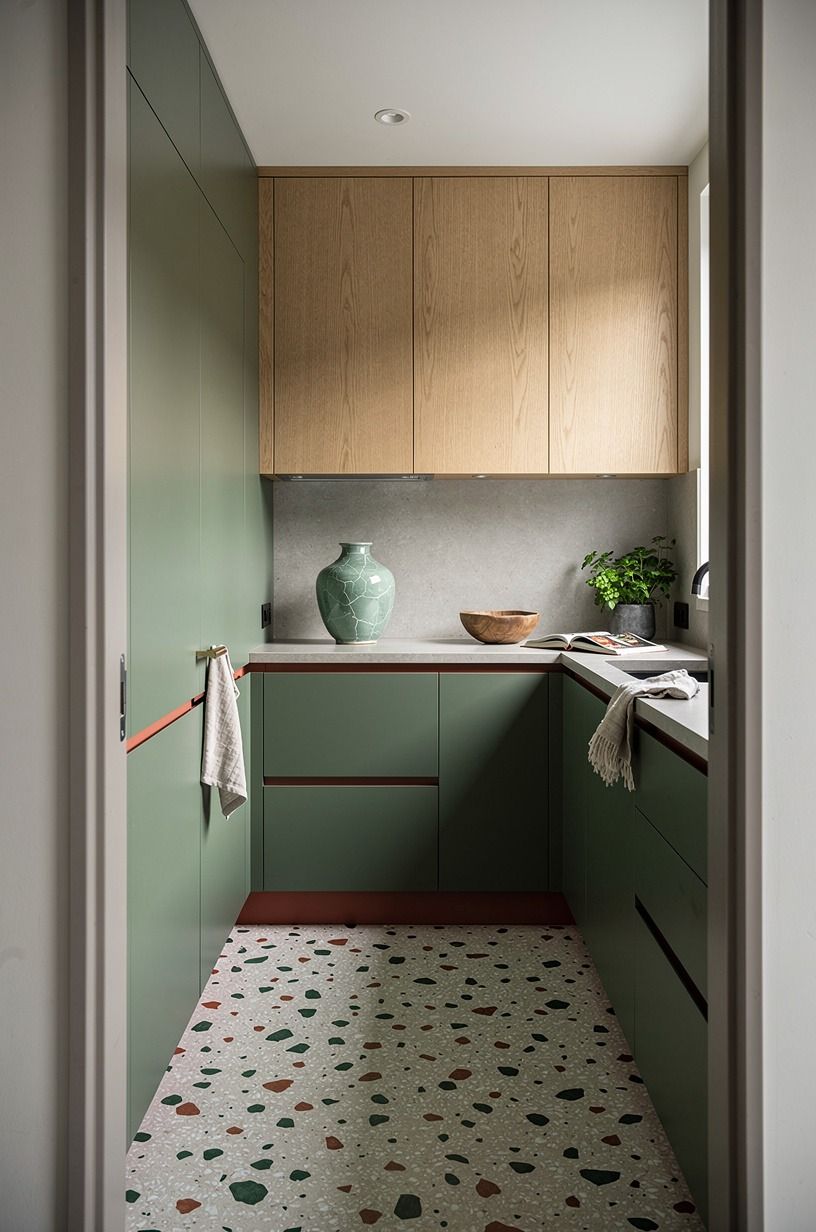 Choose slab-front cabinets with finger pulls