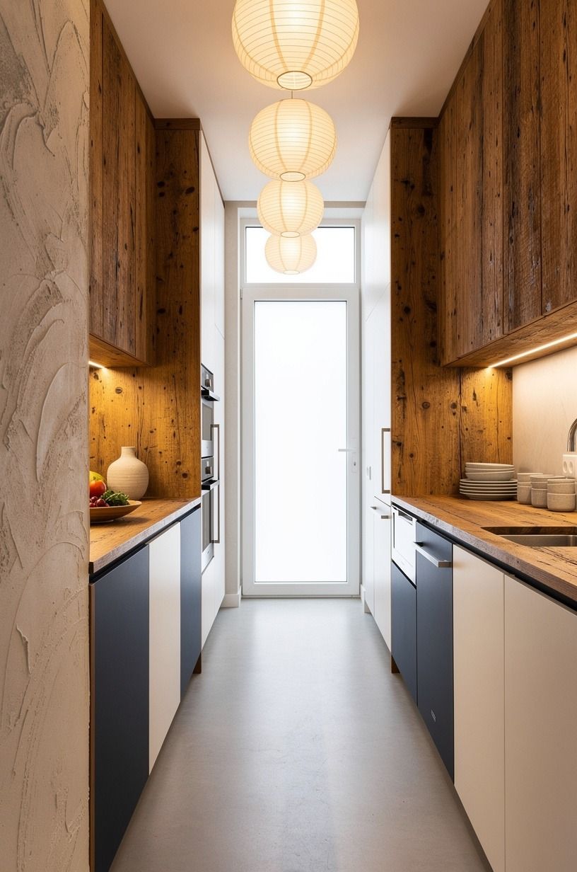 Soften the aisle with paper lantern pendants