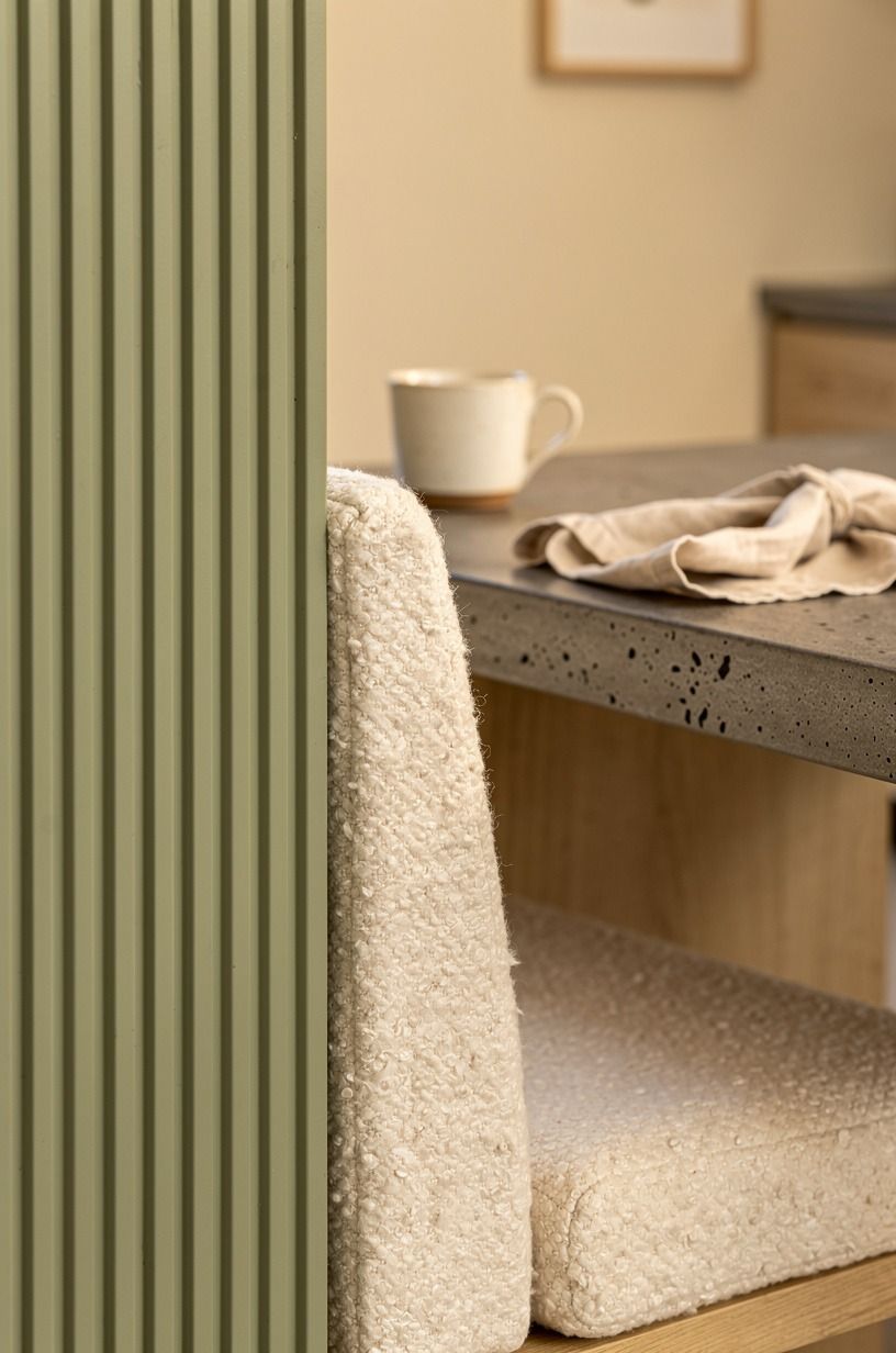 Frame the dining wall with fluted panels