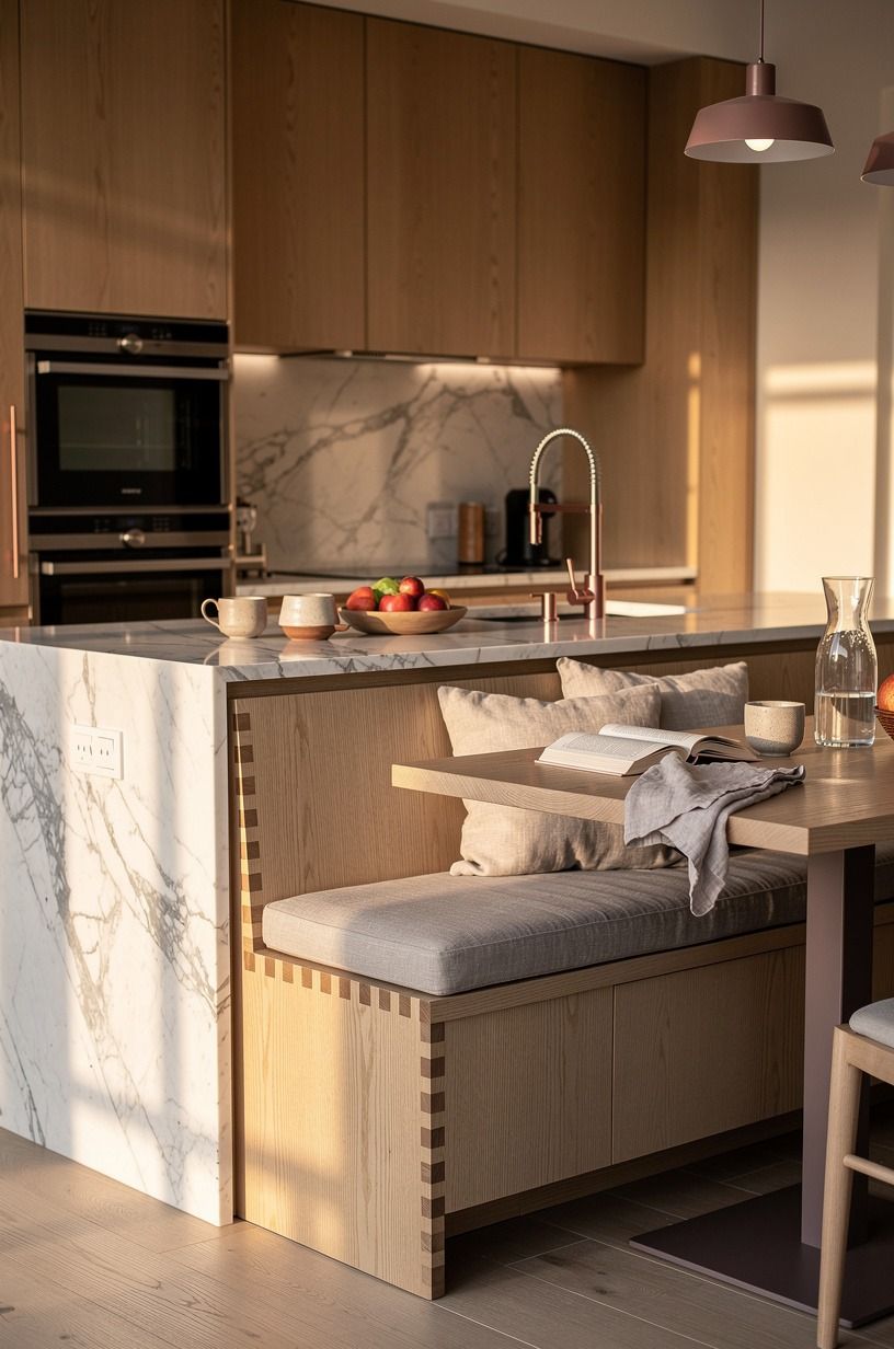 Choose a bench that matches the cabinets