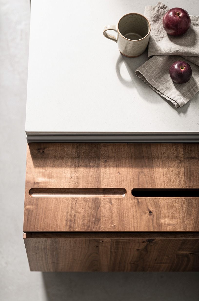 Pair flat fronts with recessed finger pulls
