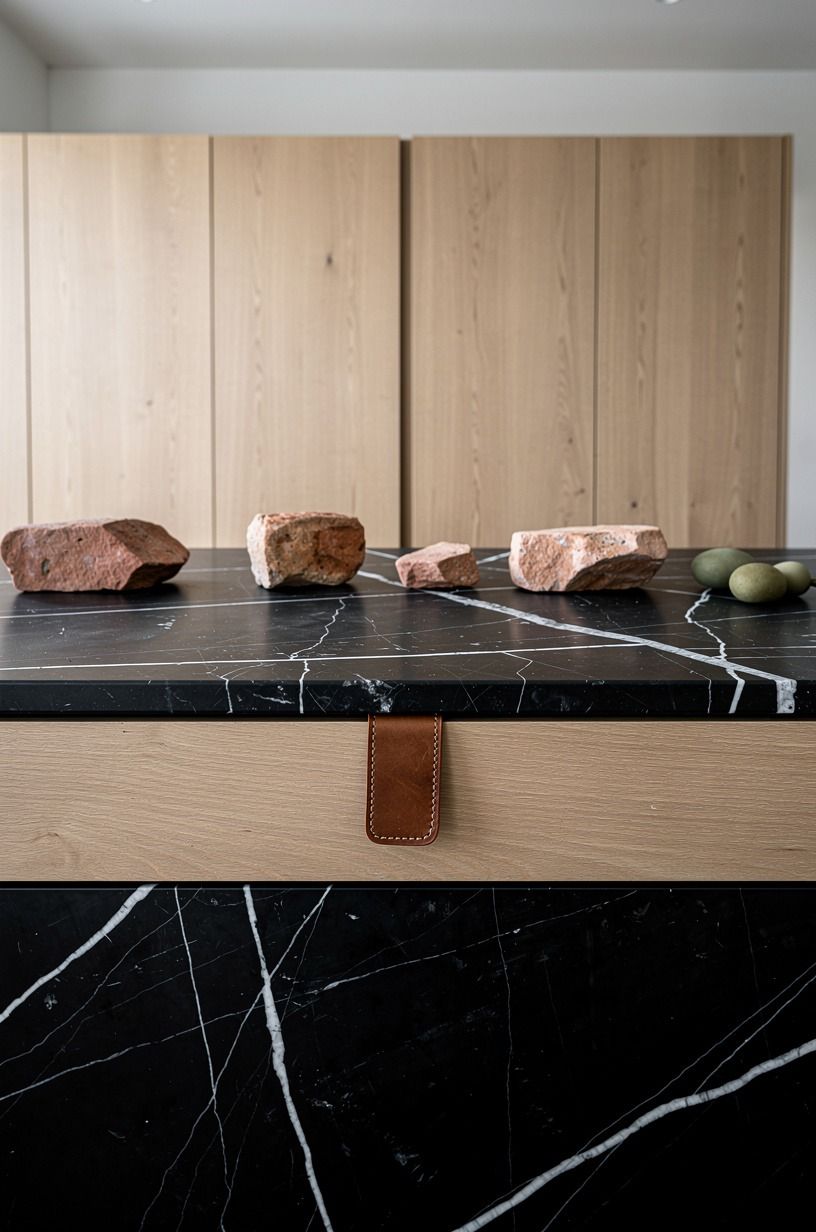 Hide appliances behind seamless oak fronts